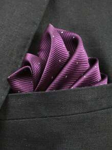 1 pieza de Bolsillo cuadrado de poliéster de unicolor con puntos plateados, accesorio formal de traje de negocios, decoración de estilo Ins para hombres