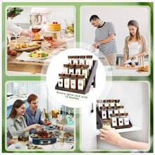 ERUIV Square Spice Jars, 2-In-1 Design With Acacia Wood Stand (FCM®) – Set Of 12 Spice Jars (120 Ml Each), Including Multiple Labels, Can Be Stood Upright And Is Suitable For Drawers – Spice Rack For Drawers And Spice Jars - Set Of 12 Square Bottles With Acacia Wood Stand - View 7