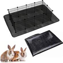 Waterproof Playpen Rabbits And Small Animals, 59x39 Inches, Reusable Guinea  Cage Liner, Black