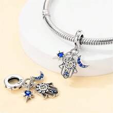 1count DIY Moonlight, Guardian Hand Three Pieces Pendant, 925 Sterling Silver Material Is Not Allergic, Creative DIY Pendant, Holiday Gifts, Suitable For Daily Wear