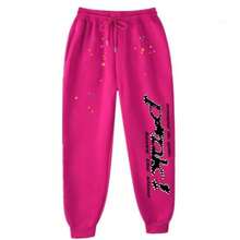 Hip Hop Spider Hoodies Set Y2k Hoodie Tracksuit Pullover Sweatshirt For Women Men Matching Hoodies For Couples Clothing Cotton  Letter  Textured Pattern  Graffiti    Casual  Party  Cute    Pocket    Conjunto Para Mujer - 粉紅色褲子 - 查看 2