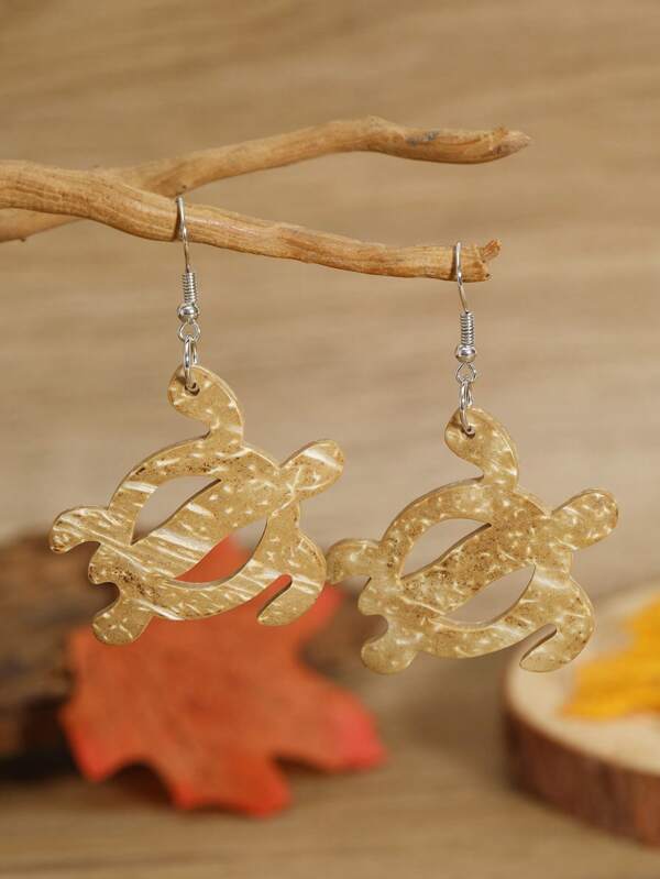 New Bohemian Vintage Handmade Coconut Shell Earrings, Fashion & Versatile