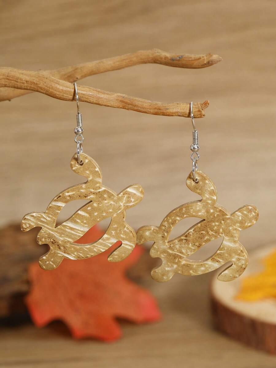 新款波西米亚复古手工椰子壳耳环，时尚百搭