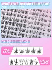 LUJITO 220PCS C Curl Manga Individual Eyelash Set. Scattered C-Curve ...