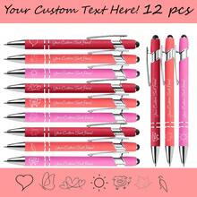 6/12/30 buah Pulpen Ballpoint Logam Kustom Personalisasi, Tulisan Halus, Alat Tulis Kantor Sekolah dan Bisnis, Tinta Hitam, Hadiah Personalisasi, Kembali ke Sekolah, Terukir, Hadiah Apresiasi Karyawan - MultiWarna - View 21