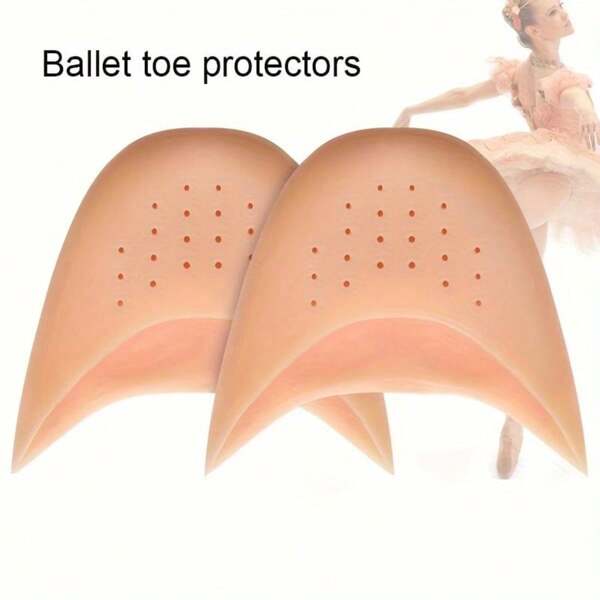1 Pair Of Toe Protective Covers, Toe Silicone Protection, Toe Care Dance Forefoot Pad, High Heel Half Size Pad