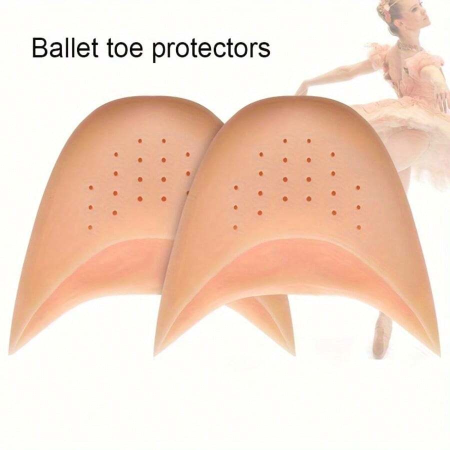 1 Pair Of Toe Protective Covers, Toe Silicone Protection, Toe Care Dance Forefoot Pad, High Heel Half Size Pad - Multicolor - View 1