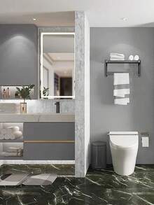 1 buc tapet PVC gri mat, autoadeziv detașabil, impermeabil și lavabil, potrivit pentru folie de protecție pentru dulapuri și pereți