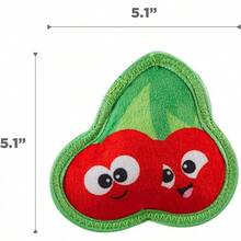Outward Hound Skinz Durable Squeaky Dog Toy With Two Layers, Cherries, Red, Small - Cherries - View 7