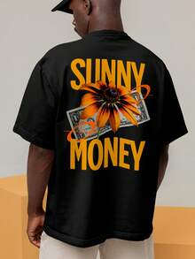 Camisa Camiseta Oversized Streetwear Dolar Sunny Money Flor REF 7204 - Preto - Visão 9