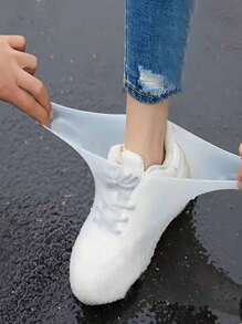 1 Pair Teen Silicone WaterProof Shoe Covers S/M/L Covers Slip-Resistant Rubber Rain Boot Overshoes Accessories For Outdoor Rainy Day