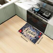 Kitchen Rug And Mat Set With My Kitchen Phrase Pattern, Non-Slip Washable, Kitchen Cushion, Smooth Soft Comfortable Easy To Clean Material, Suitable For Bedroom, Living Room, Dining Room, Kitchen, Bathroom, Entryway