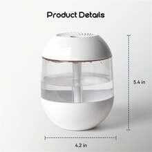 1pc USB Cold Mist Humidifier | Colorful Gradient Nightlight, Suitable For Quiet Air Humidifiers In Bedroom, Nursery, Office, And Indoor Plants,The Perfect Gift - White - View 13