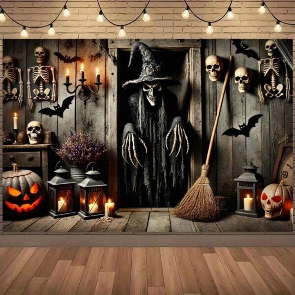 Halloween Witches And Potions Background _ General Use, No Electricity Required _ Retro Medieval Wizard Theme For Parties And Outdoor Decorations