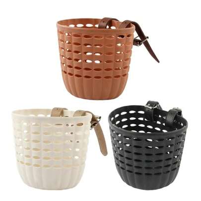 Cesta de bicicleta para niños, cesta de almacenamiento duradera con correas ajustables de PU, cesta de manillar para niños y niñas, ciclismo al aire libre para niños pequeños