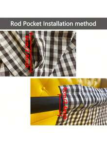 格子圖案1片現代幾何樣式窗簾適用於和活 - 彩色 - 查看 4