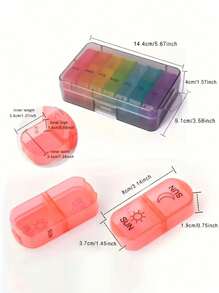 1pc Weekly Pill Organizer, 3 Times A Day, Portable Travel Pill Box 7 Days, With Large Pill Container, Lightproof Pill Box For Vitamins, Medications, Supplements And Fish Oil
