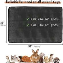 Waterproof Playpen Rabbits And Small Animals, 59x39 Inches, Reusable Guinea  Cage Liner, Black