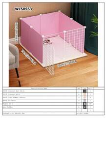 Small Cat Fence, Foldable Guinea Pig/Rabbit Cage, Indoor Removable Balcony Half Enclosed Pet Fence, Space Saving