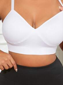 1pc Women Plus Size Wireless Yoga Padded Push Up Sports Bra