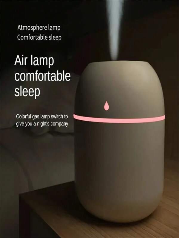DYFDYF Portable USB Humidifier And Aromatherapy Relaxer With Colorful Ambient Lighting - Compact Design Suitable For Bedrooms, Living Rooms, Desks, And Cars - White And Pink Options, Cool Mist Technology, Pre-Filtration System, Adorable Bedroom Humidifier