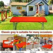 BRISCOES HOMEWARE 6ft Rectangle Picnic Tablecloth: Elastic Fitted Polyester Tablecloth, Fits 6ft Table - Suitable For Camping, Indoor & Outdoor Use (30in X 72in)