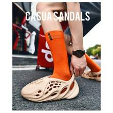 EVA Men Women Clogs Foam Runner Shoes For Women Men, Hollow Cloud Slippers Lightweight Slip-On Walking Sneakers Breathable Soft Beach Sandals Breathable Non-Slip Beach Shoes Casual Fashion Sports Sandals One Pair Arch Support Sandals - 杏色 - 查看 2