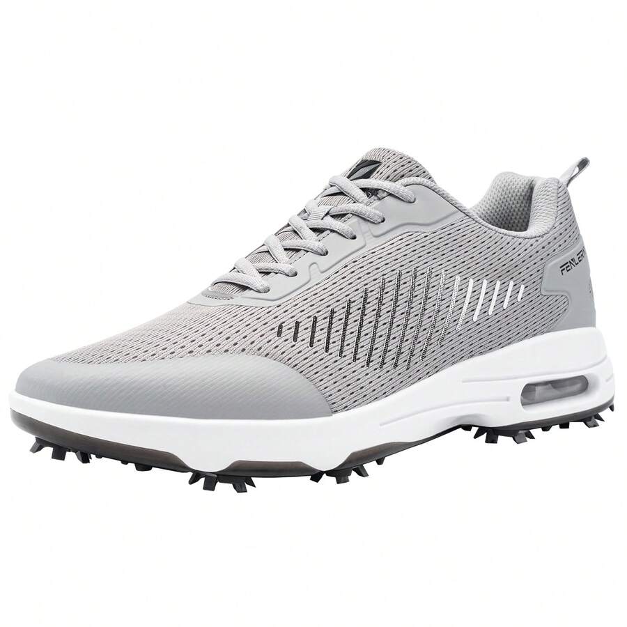 Men's Golf Shoes Are Lightweight And Have Strong Grip Men's Outdoor Sports Shoes With A Mesh Surface Are Breathable - Xám - Xem 1