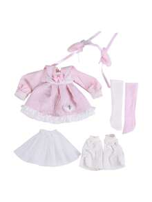 1pc 30cm Doll Outfit Six-Piece OB11 Y2K Style Fashion Set, School Uniform Clothing (Clothes Only). Good Meaning. (Note: Some Small Accessories On The Clothes May Be Randomly Included, But The Style Will Be The Same.) - Multicolor - View 15