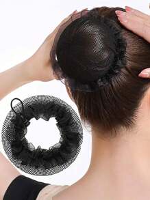 Hair Nets Invisible , 23inch Hair Nets For Bun Black/Brown Elastic Edge Mesh For Women, Girls, Ballet Bun Maker Dance, Stewardess Professional Invisible Hair Net