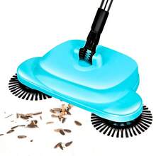 2-Piece Hand Push Sweeper, Vacuum Cleaner, All-In-One Mopping Machine, Broom And Dustpan Combination, Mop, Magic Sweeper, Multifunctional Handheld Household Sweeper - Blue - View 2