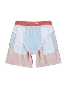 3  PCS Pantalones cortos de playa casuales de estilo hawaiano para hombre, color sólido, de secado rápido, cintura con cordón, elección perfecta para salidas de verano. - Multicolor - Ver 6