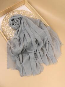 New Arrival 1 Solid Color Ruffle Sequin Classic Basic Outer Shawl Scarf Women Hijab For Abaya Veiled Clothes - Multicolor - View 31