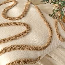 1 件极简波西米亚风格刺绣抱枕套，45*45 厘米，家用沙发装饰靠垫套，公寓枕套，床上用品配件