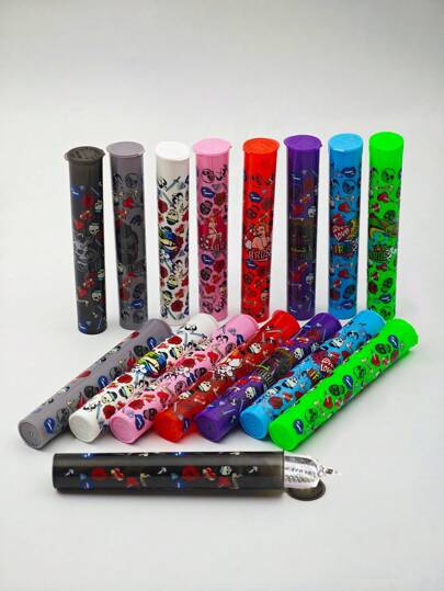 2/4pcs New Design Pattern Cigarette Holder, Press Type Storage Pipe, Cigar Storage Tube, Tobacco & Spice Storage Pipe, Home Storage Pipe, Smoking Accessories, Ideal Gift For Family And Friends