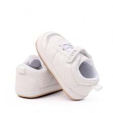 Baby Sneakers Contrast Color Sequins Shoelace Soft Sole Non-Slip Infant First Walking Shoes For Spring  Fall - 白色 - 查看 3