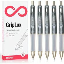 Sooez Griplux Gel Pen, Refillable & Retractable Black Ink Pens, Soft Grip Arthritis Pens Writing, 0.7mm Fine Point Smooth Writing Pens, Quick Dry Big Pen Journaling, Gray - Grey - View 13