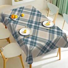 1/20PCs Tablecloth With Line Grid Printed Design, Rectangular Tablecloth, Perfect For Picnics, Camping, Weddings, Birthday Parties, Restaurants, And Buffet Dinners