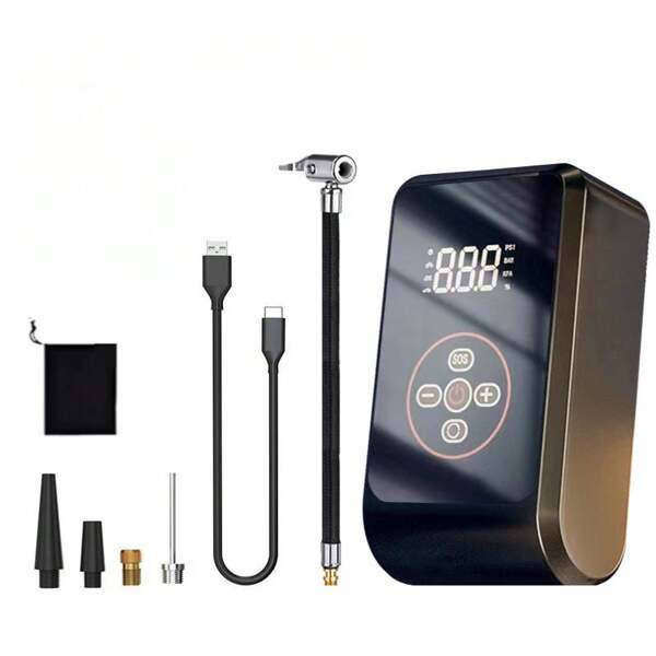 Pompe de gonflage sans fil pour voiture, pompe à pneu électrique portable robuste pour voitures, pompe haute pression automatique pour voitures