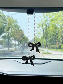 Pandantiv auto cu bowknot, creativ, drăguț, interior, oglindă retrovizoare, decorare, pandantiv pentru accesorii interioare auto pentru femei
