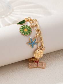 1 Peça Pulseira de Charme de Cor Fresca, Design de Moda Versátil e Doce, Adequado para o Verão