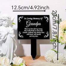 [Acrylic Memorial Stake] Waterproof Acrylic Grandpa Memorial Grave Plaque Stake Markers - Cemetery Grave Decorations Sympathy Garden Stake For Gift Outdoors Yard - Black - View 7
