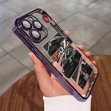 Funda para teléfono compatible con iPhone 17 Air/16e/15/14/13/12/11, Pro, Pro Max, Plus, exquisita artesanía de electrochapado, viene con película para lente para protección contra arañazos y polvo, panel trasero transparente de alta definición - Negro - Ver 4