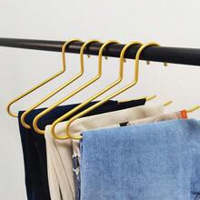 1/5pcs Aluminum Alloy L-Shaped Non-Slip Pants Hanger, Suitable For Home, Mall, Dormitory And Other Places - Gold - View 7