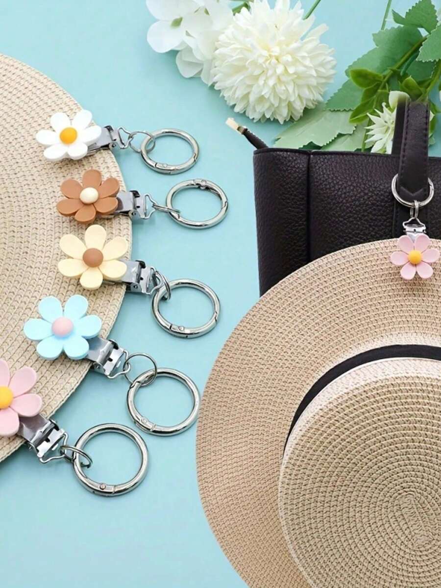 Bärbar hängande hattklämma för väska Handsfri blomformad hatthållare Lätt hängande hattklämma Resor - Multifärgad - Visa 1