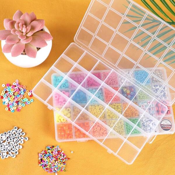 1pc Transparent Storage Container, Jewelry Box, Transparent Plastic Storage Box, Empty Earring Storage, Bead Display Cabinet, Small Item Storage Box