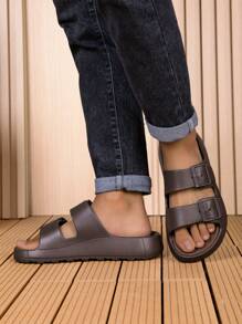Men's New Soft Sole Slip-On Slippers, Lightweight Open Toe Comfortable Sandals For Indoor, Outdoor, And Beach Wear