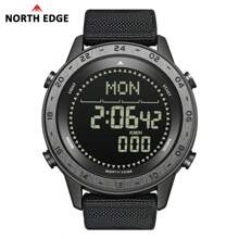 NORTH EDGE 1 Stück Herren Multifunktions Sportuhr - Gehäuse aus Legierung, Alarm, Schrittzähler, Timer, Kalorienanzeige, Kompass, Metronom, wasserdicht
