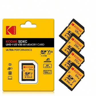  KODAK Bigger SD Card: High Speed 64GB, 128GB, 256GB SD Cards For Cameras