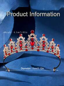 1pc Luxury Elegant Party Wedding Bridal Headpiece Crown, Graceful Princess Crown Headband, Rhinestone Tiara For Women, Prom, Birthday, Wedding - 013 Crown - View 2